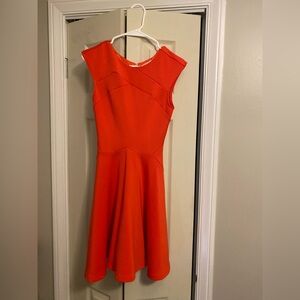Ted Baker Red Asymmetrical Fit and Flare Cocktail Dress